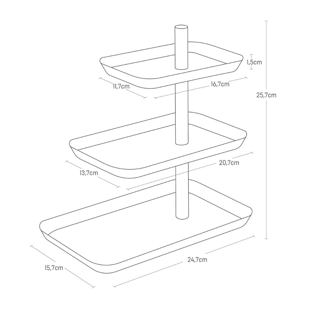 Soporte Accesorios 3 Bandejas Giratorias Negro Yamazaki®