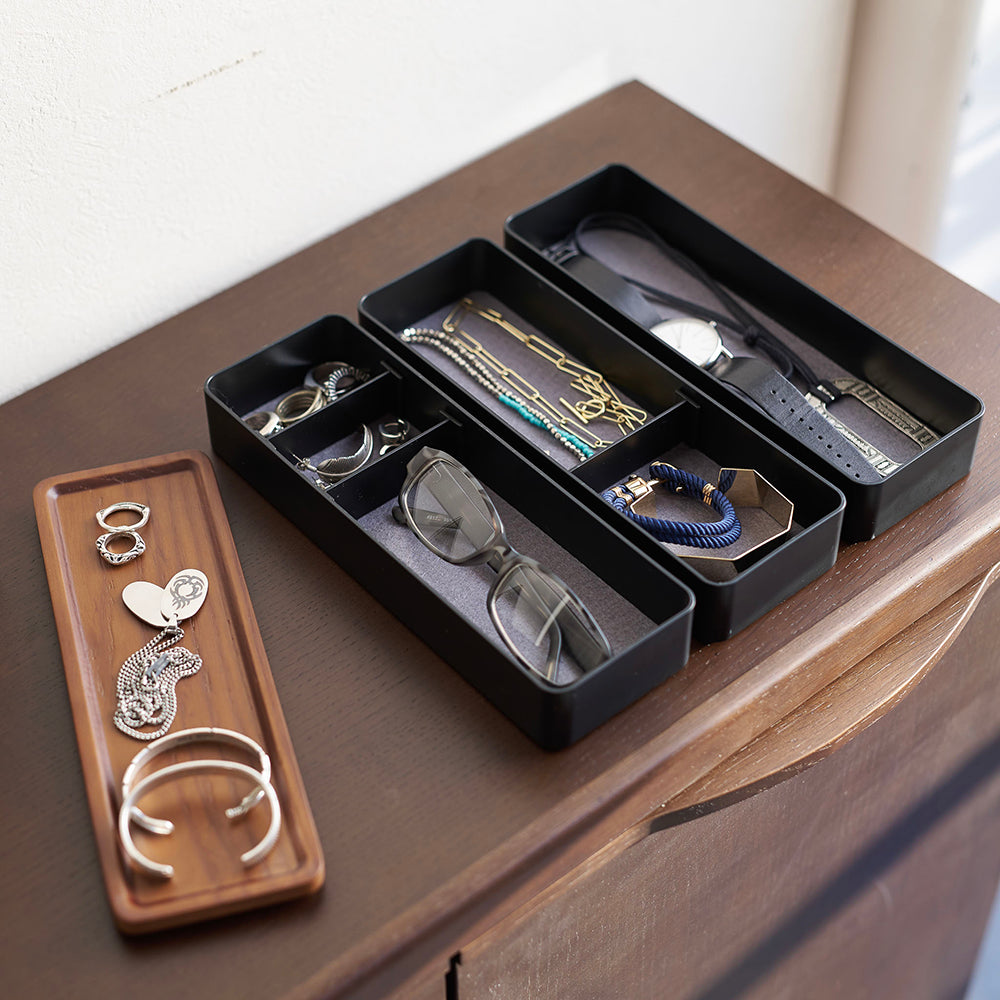 Caja Accesorios Slim 3 Niveles Negro Yamazaki®