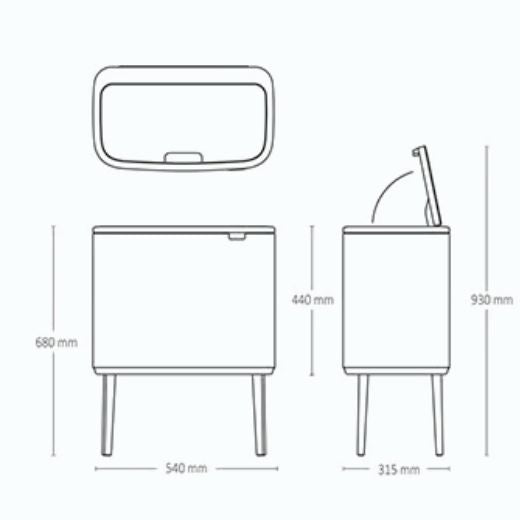 Basurero Bo Touch 36 Litros Blanco Brabantia®