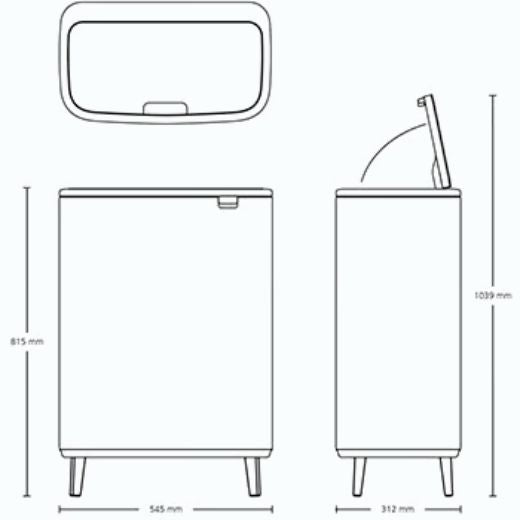 Basurero Bo Touch Hi 2 x 30 Litros Acero Mate Brabantia®