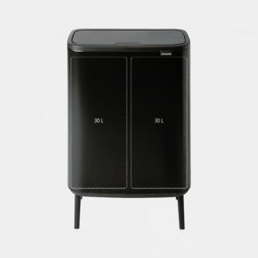 Basurero Bo Touch Hi 2 x 30 Litros Negro Mate Brabantia®