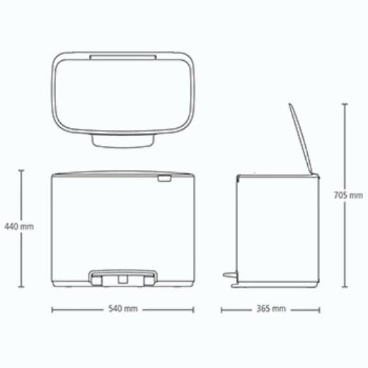 Basurero Pedal Bo 11 + 23 Litros Beige Suave Brabantia®