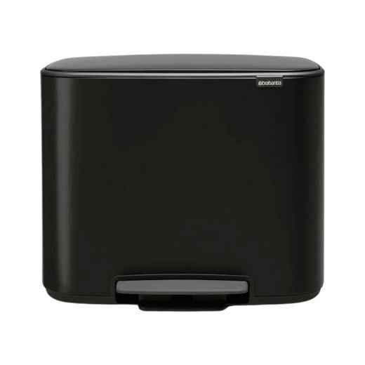 Basurero Pedal Bo 3 x 11 Litros Negro Mate Brabantia®