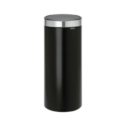 Basurero Touch New 30 Litros Negro Mate/Acero Mate Brabantia®