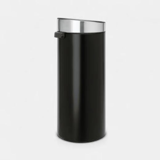 Basurero Touch New 30 Litros Negro Mate/Acero Mate Brabantia®