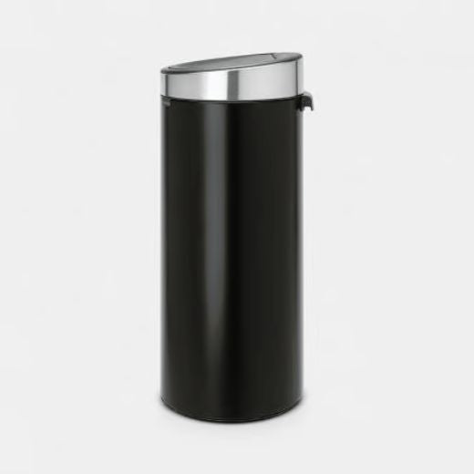 Basurero Touch New 30 Litros Negro Mate/Acero Mate Brabantia®