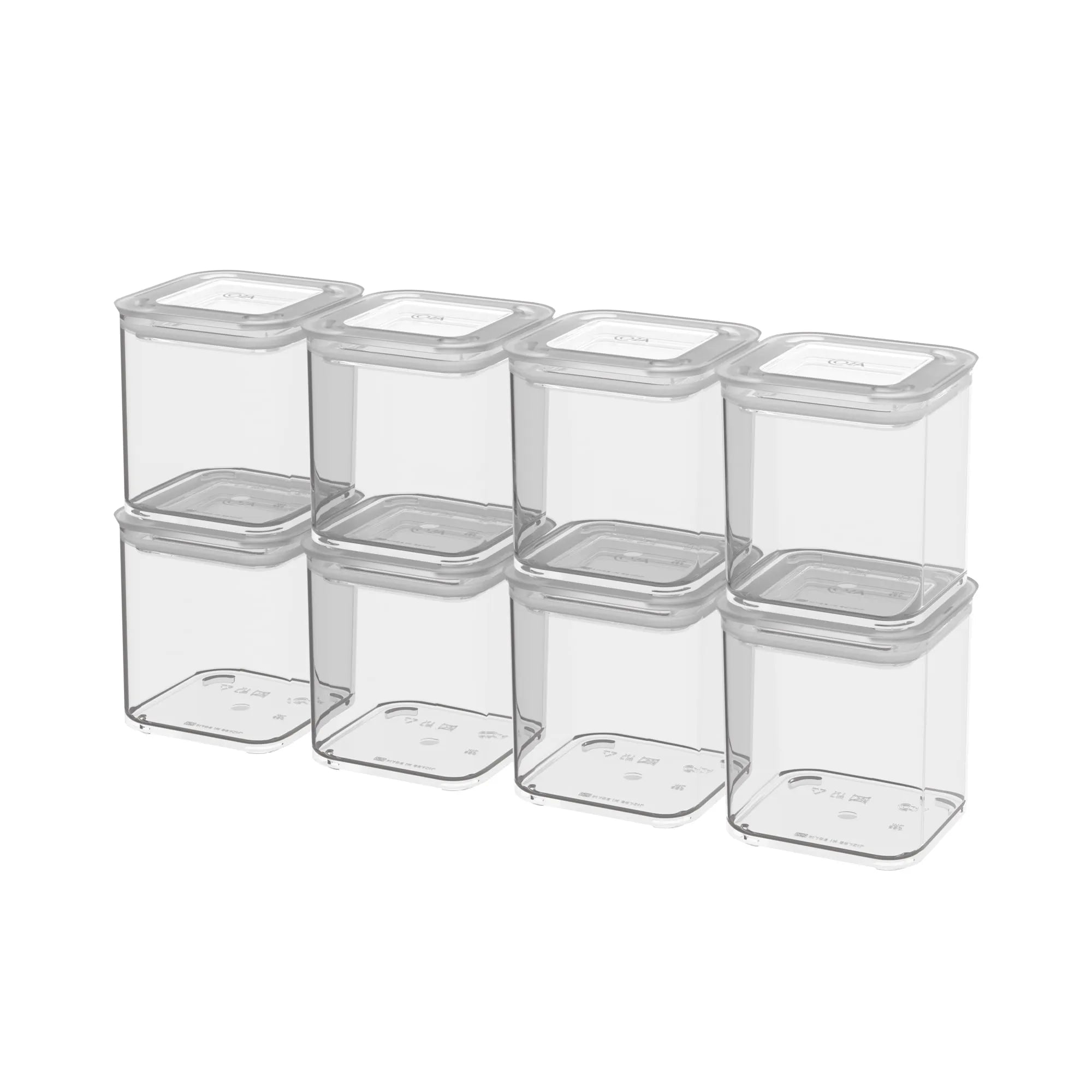 Contenedores Herméticos Modulares Transparente 580ml Pack 8 Piezas Coza®