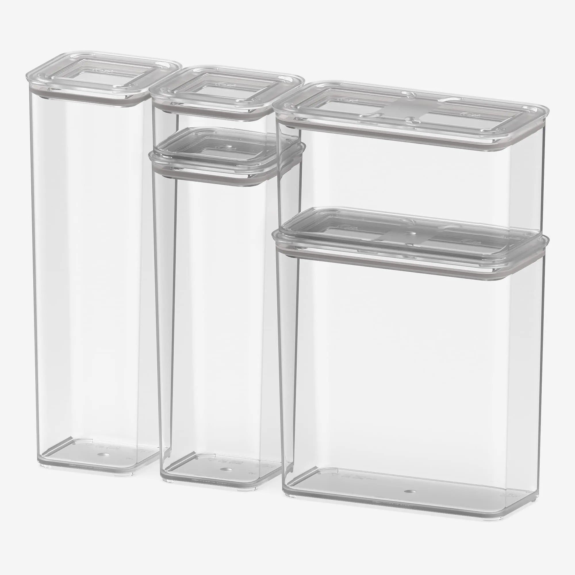 Contenedores Herméticos Modulares Transparente Pack Mix 5 Piezas Coza®