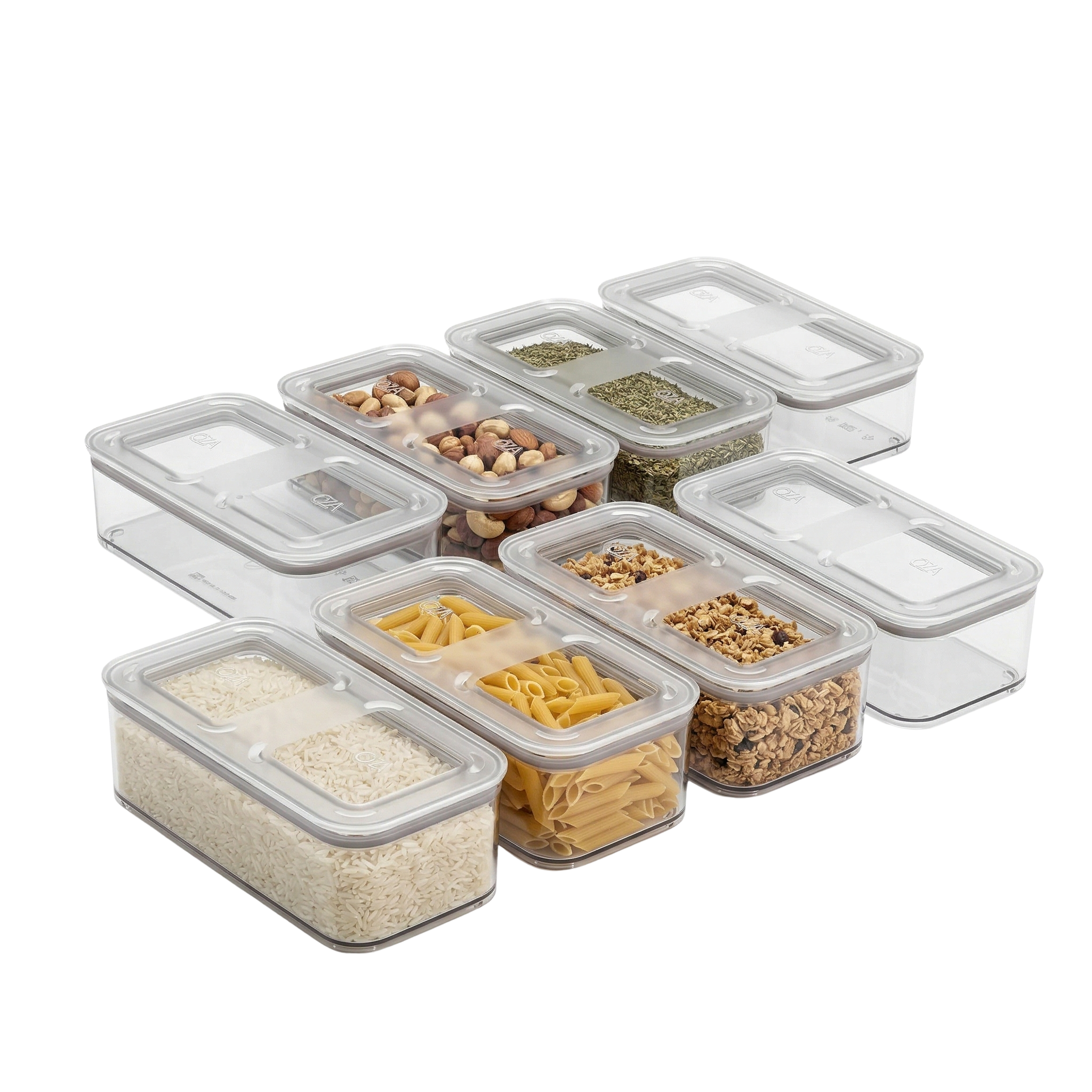 Contenedores Herméticos Modulares Transparente 530ml Pack 8 Piezas Coza®
