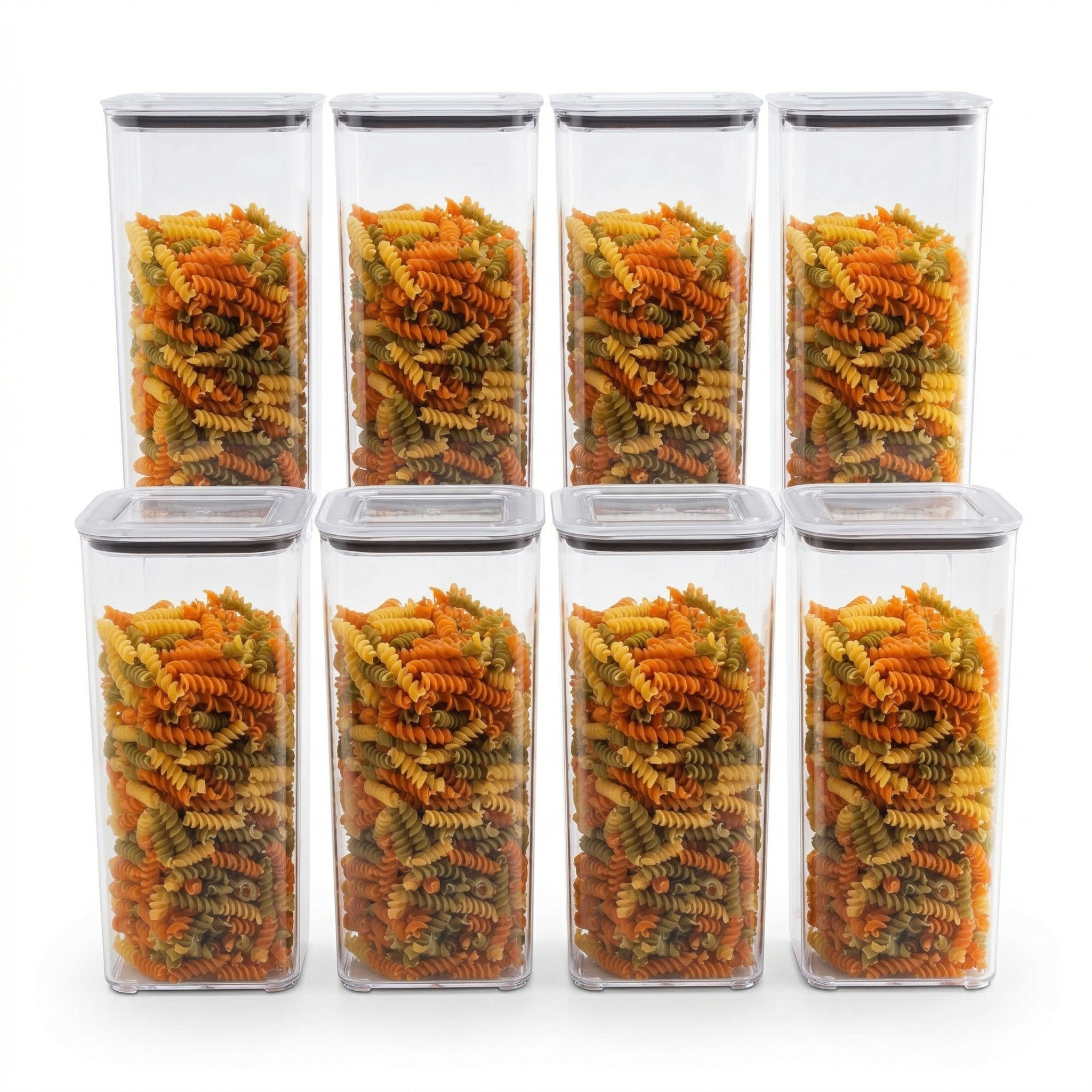 Contenedores Herméticos Modulares Transparente 1,5L Pack 8 Piezas Coza®