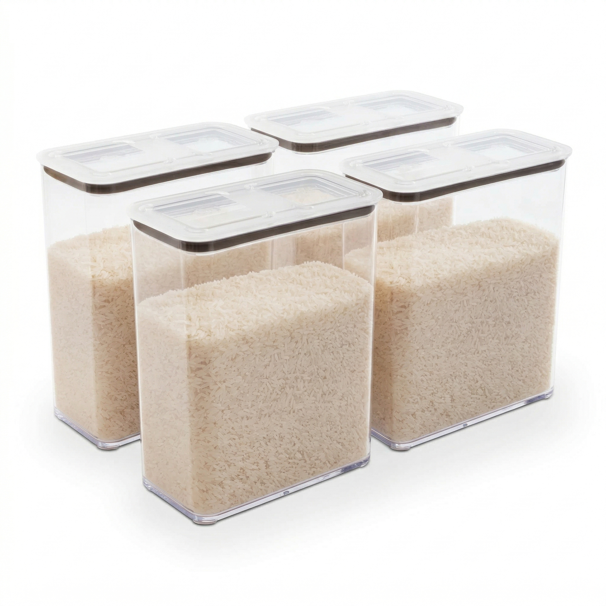 Contenedores Herméticos Modulares Transparente 2,7L Pack 4 Piezas Coza®