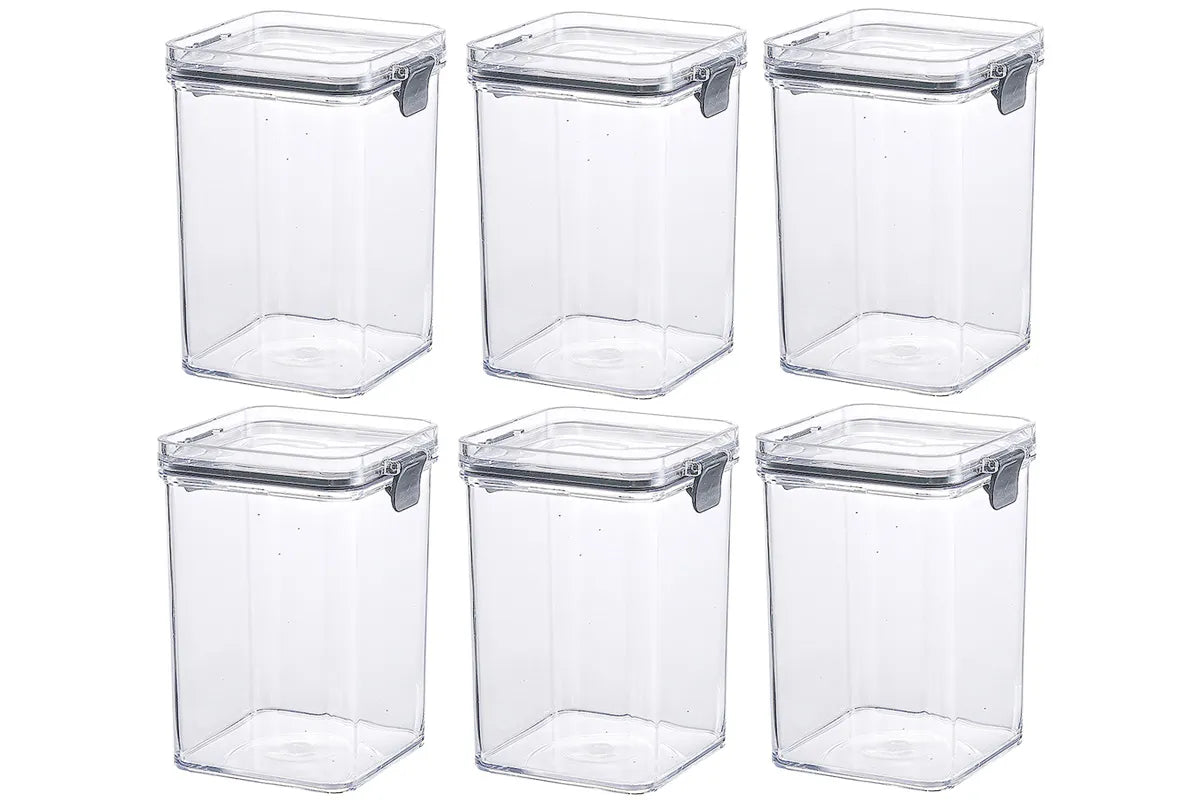 Contenedores Herméticos Lock Transparente 1L Pack 6 Piezas Coza®
