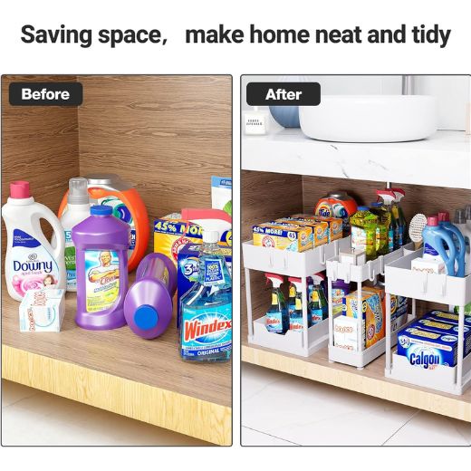 Organizador Bajo Lavaplatos 2 Niveles Blanco Just Organizer