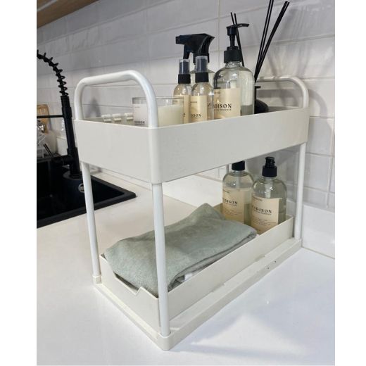 Organizador Bajo Lavaplatos 2 Niveles Blanco Just Organizer