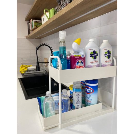 Organizador Bajo Lavaplatos 2 Niveles Blanco Just Organizer
