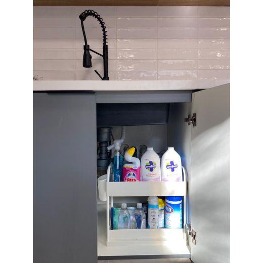 Organizador Bajo Lavaplatos 2 Niveles Blanco Just Organizer