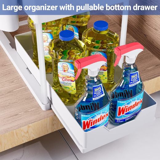Organizador Bajo Lavaplatos 2 Niveles Blanco Just Organizer