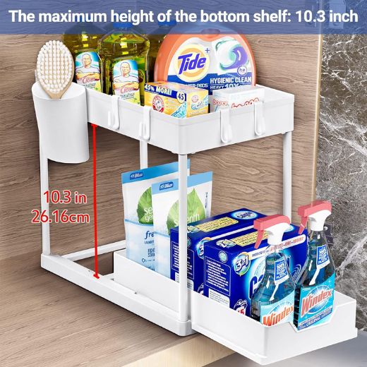 Organizador Bajo Lavaplatos 2 Niveles Blanco Just Organizer