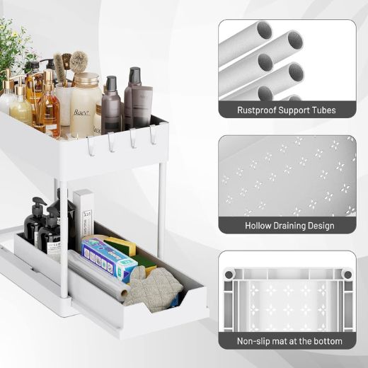 Organizador Bajo Lavaplatos 2 Niveles Blanco Just Organizer