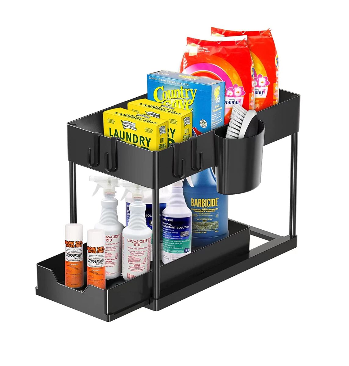 Organizador Bajo Lavaplatos 2 Niveles Negro Just Organizer