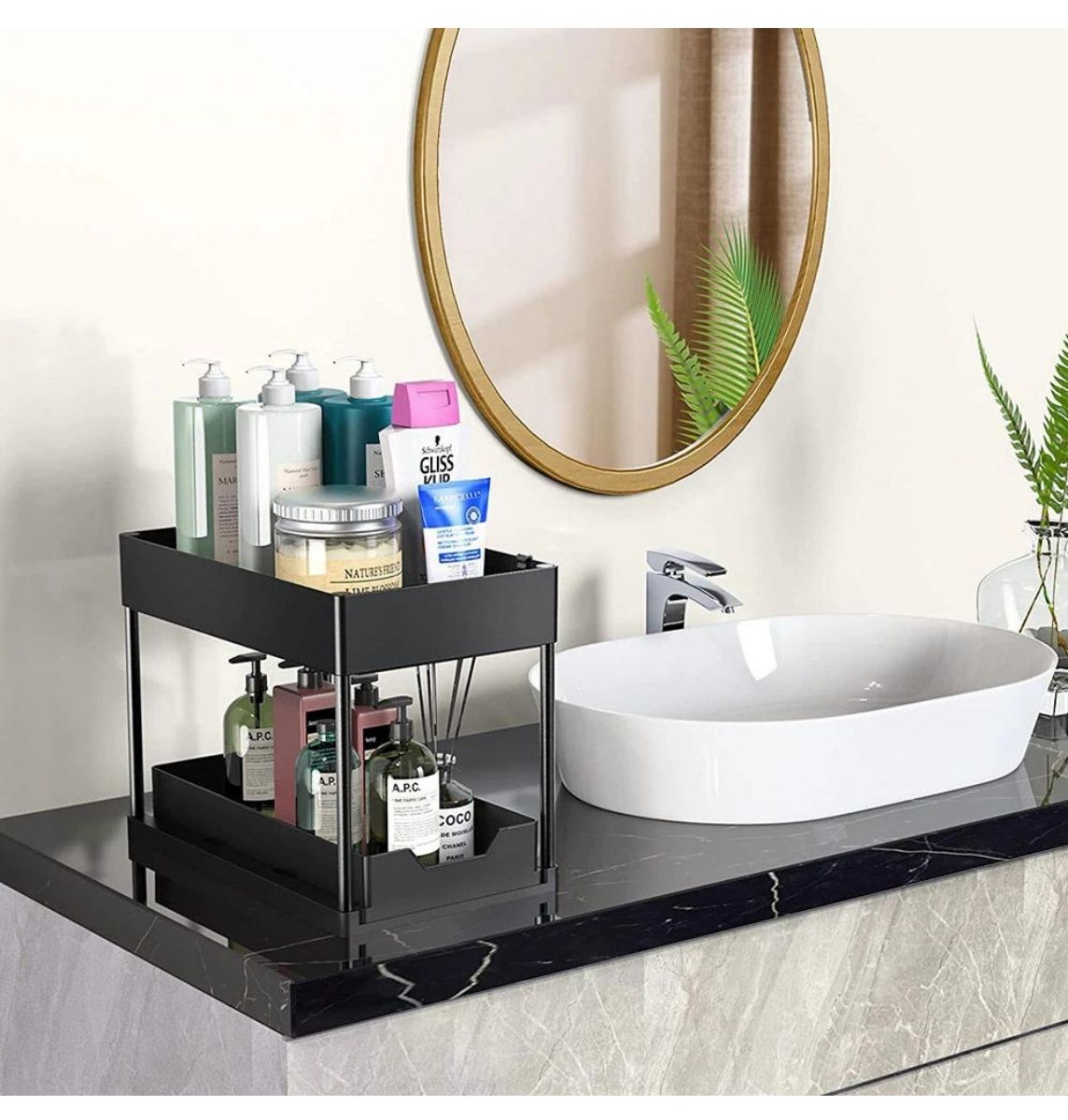 Organizador Bajo Lavaplatos 2 Niveles Negro Just Organizer