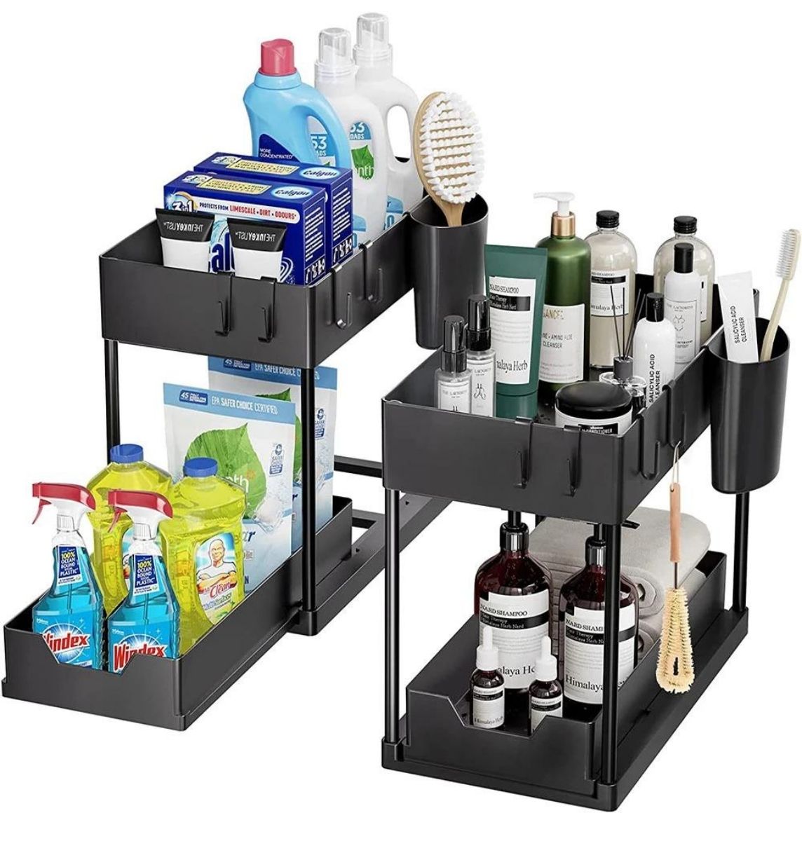 Organizador Bajo Lavaplatos 2 Niveles Negro Just Organizer