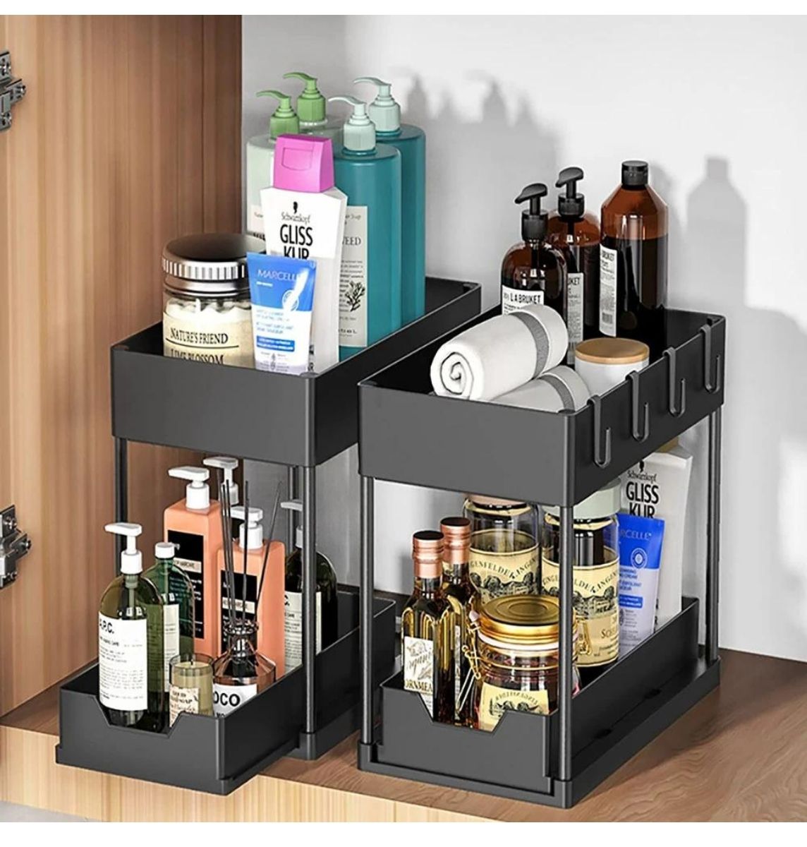 Organizador Bajo Lavaplatos 2 Niveles Negro Just Organizer