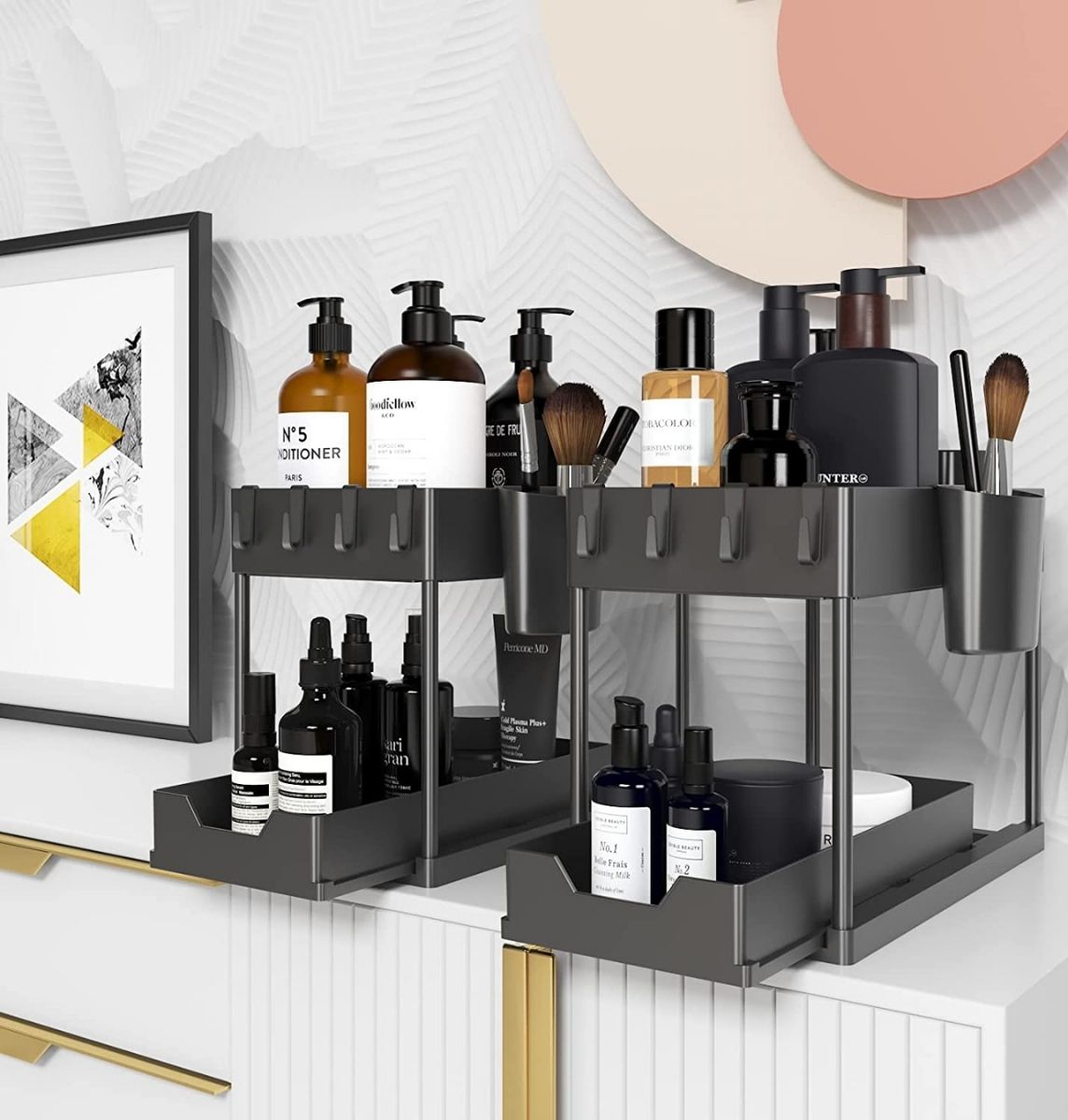 Organizador Bajo Lavaplatos 2 Niveles Negro Just Organizer