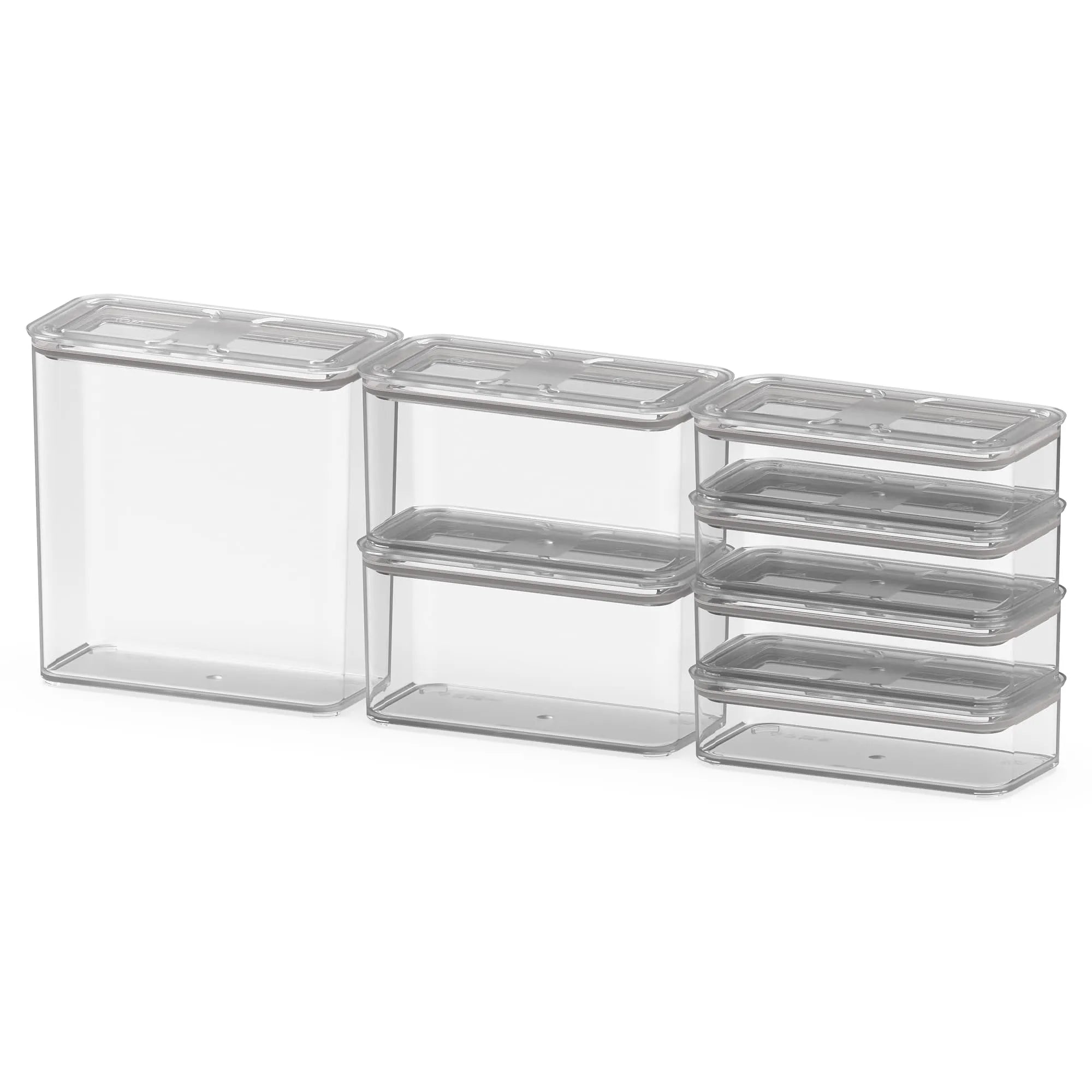 Contenedores Herméticos Modulares Transparente Pack Mix 7 Piezas Coza®