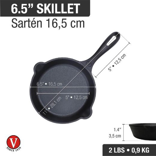 Sartén en Hierro Fundido Precurada 16 cm Victoria®