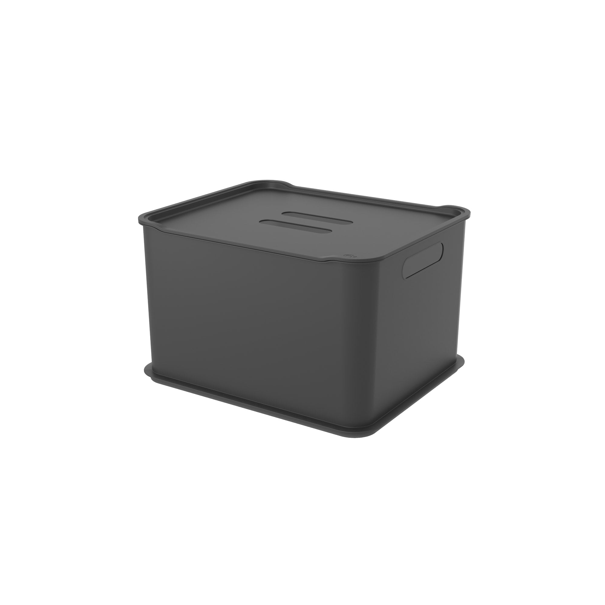 Caja Organizadora con Tapa Fit Ultra 23,9 Litros Gris Grafito Coza®