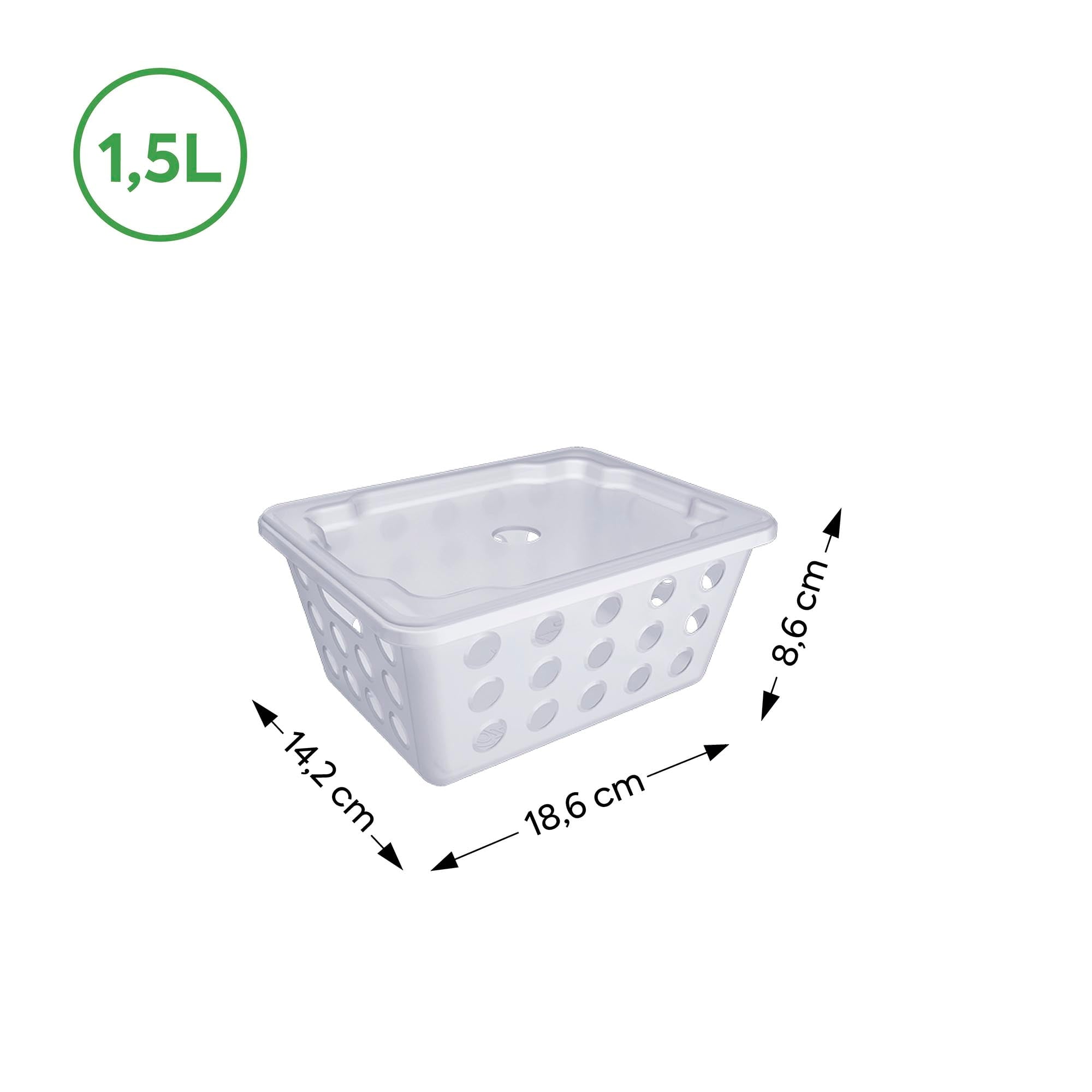 Cesta Organizadora con Tapa One Pequeña 1,5 Litros Natural Coza®