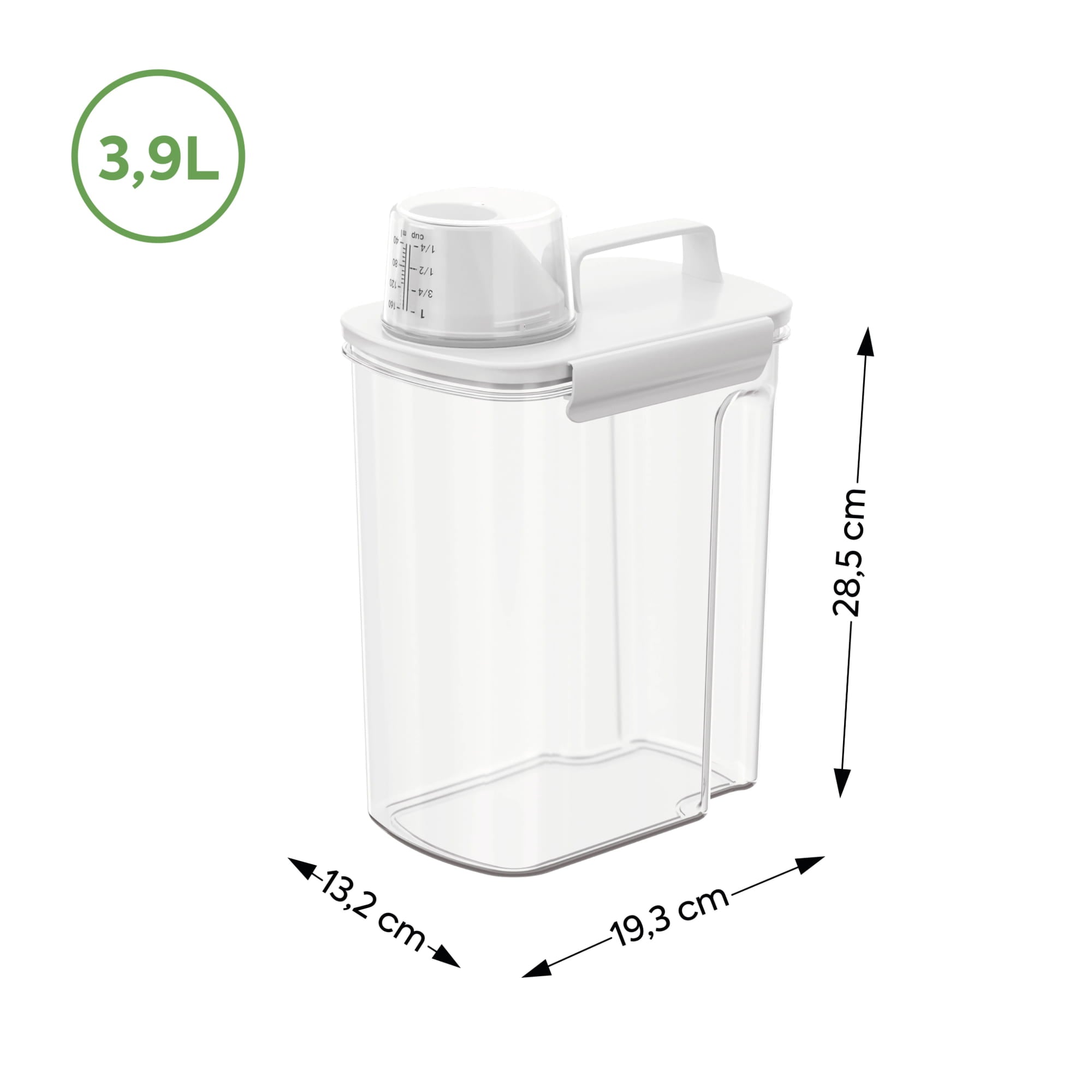 Dispensador con Medidas New Retrô 3,9 Litros Cristal Coza®
