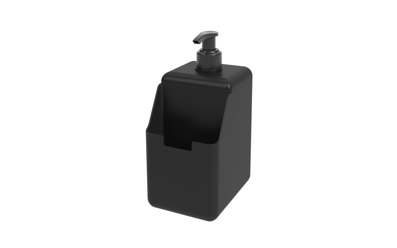 Dispensador de Detergente y Esponja Single 500ml Negro Coza®
