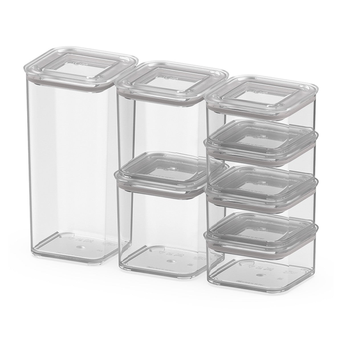 Kit de 7 Contenedores Herméticos Transparentes Coza®