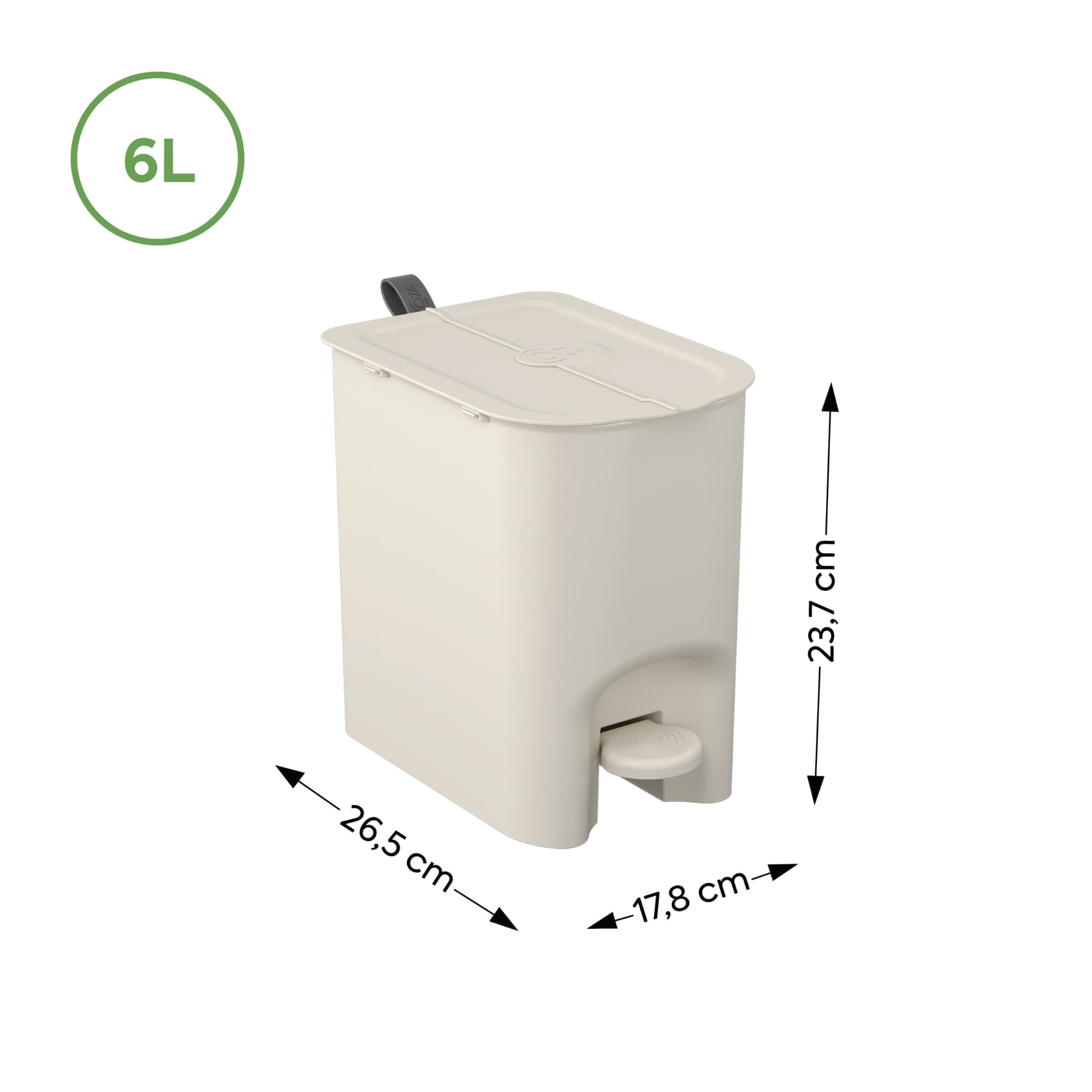 Basurero Borboleta con Pedal 6L Gris Grafito con Asa Coza®