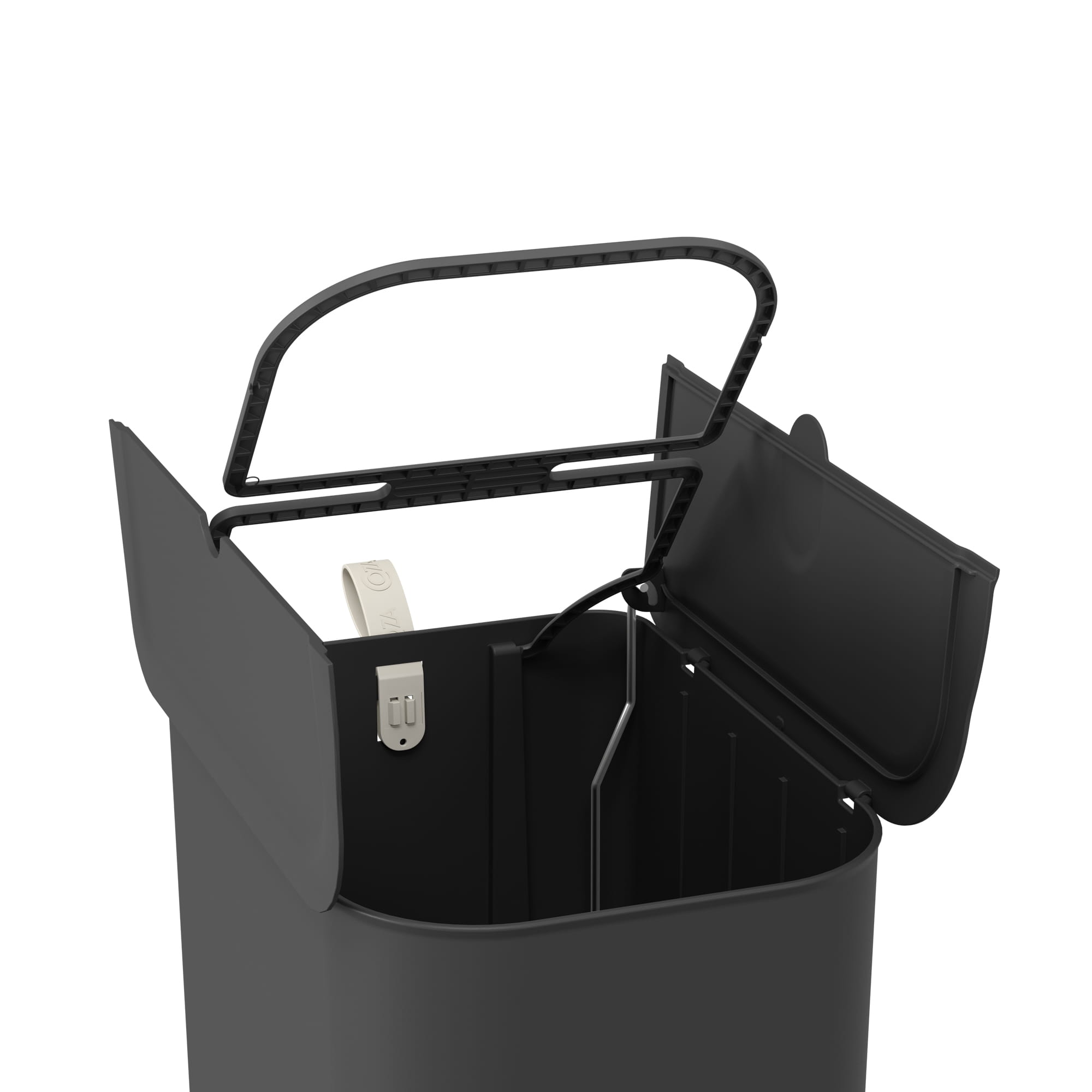 Basurero con Pedal 10+10 Litros Negro con Asa Coza®