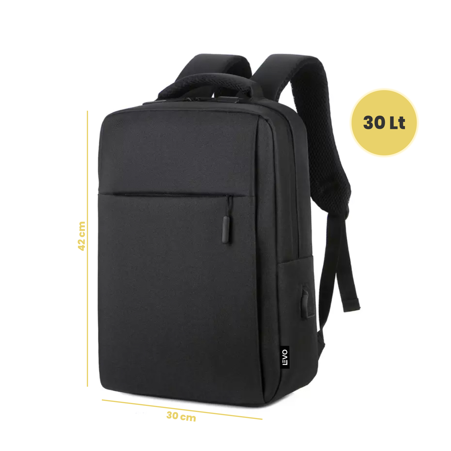 Mochila para Notebook con Puerto USB 15" Negra Levo