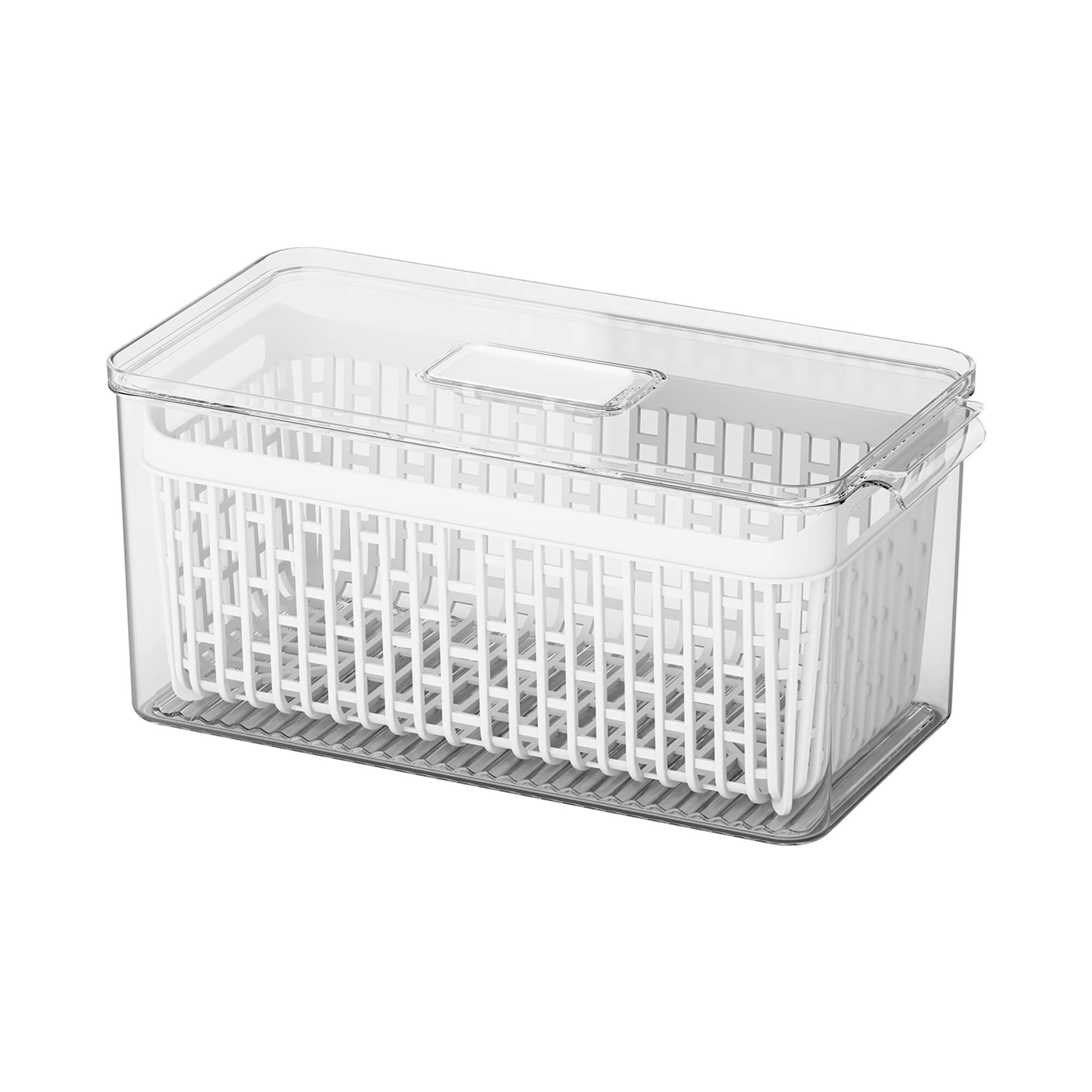 Organizador de Refrigerador con Cesta 6 Litros Dry Cristal Coza®