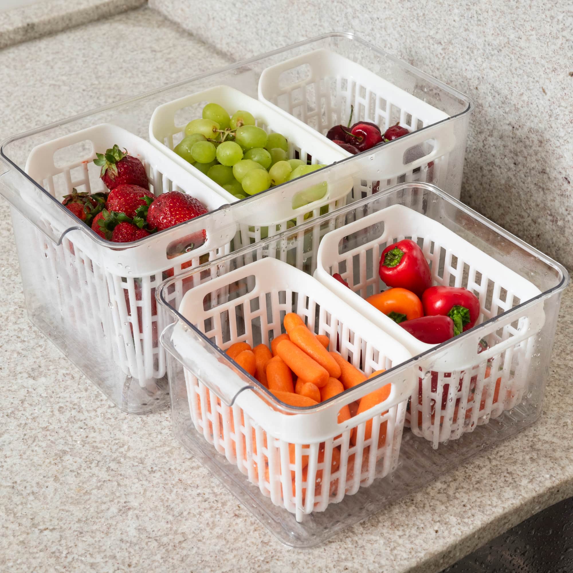 Organizador de Refrigerador Dry 3,2 Litros con 2 Cestas Coza®