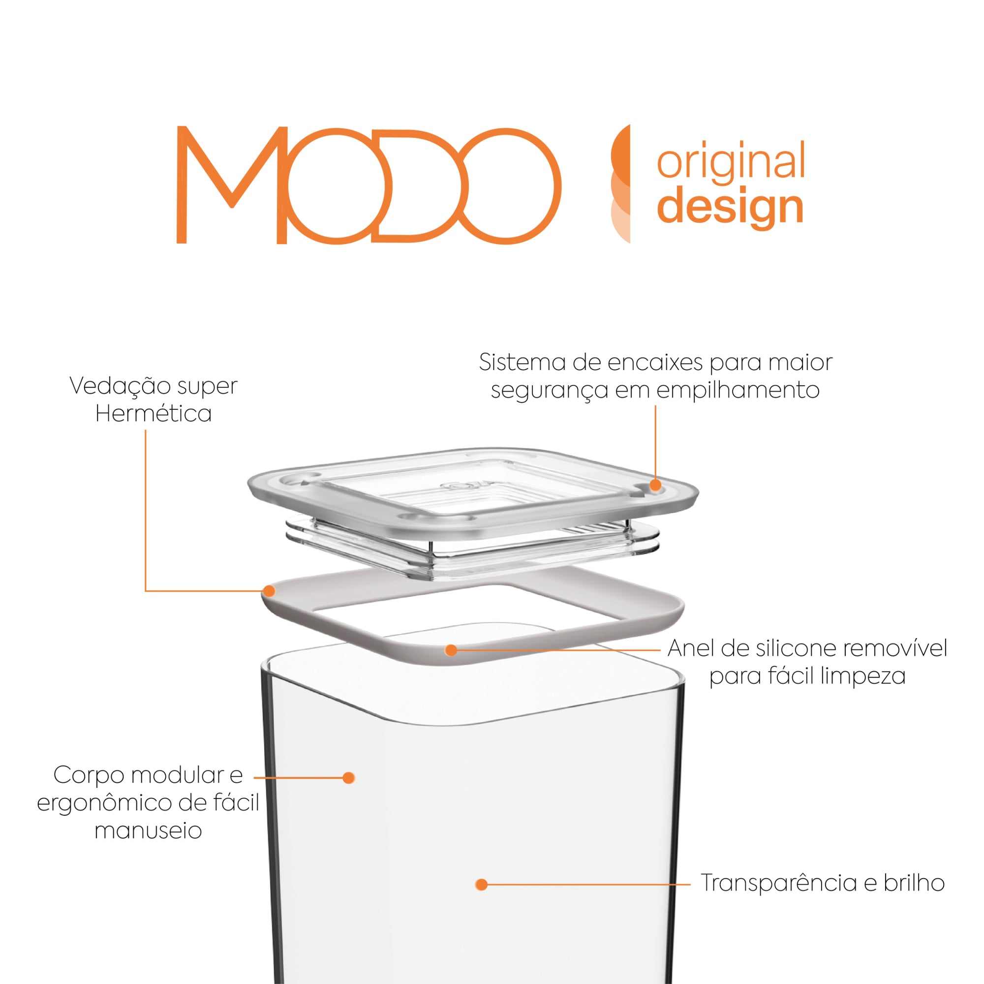 Contenedor Hermético Modo 1,5 Litros Cristal Coza®