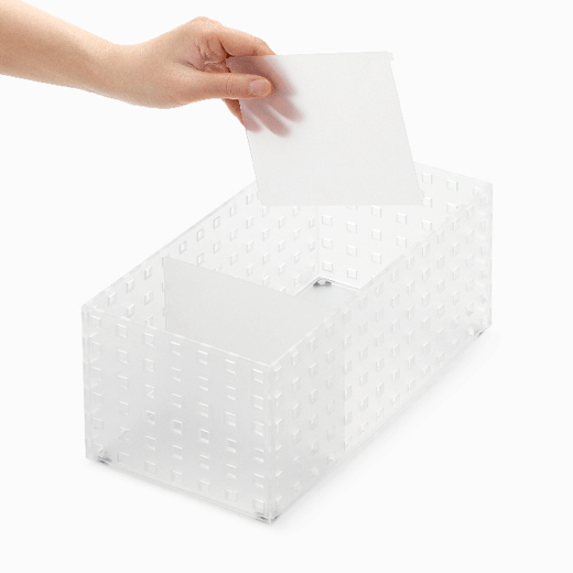 Contenedor Bricks Apilable 3 Divisiones Transparente 21x28x12,5cm Like it®