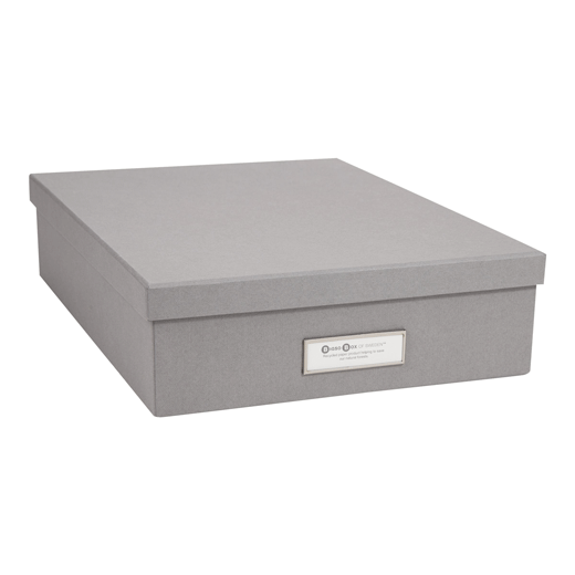 Caja de Almacenaje de Documentos Oskar Cartón Laminado Gris Bigso®