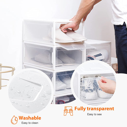 Caja Organizadora de Zapatos Blanca Transparente (caja unitaria) Cada Cosa En Su Lugar®