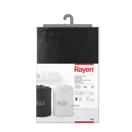 Cestos para Ropa Sucia Blanco y Negro 2 unidades Rayen®