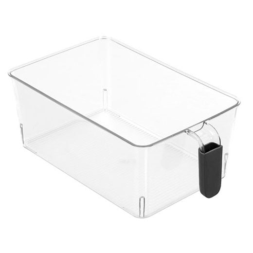 Contenedor Plástico Transparente Grande para Despensa y Refrigerador con Mango 30,5x17,5x11,5cm BoxSweden®