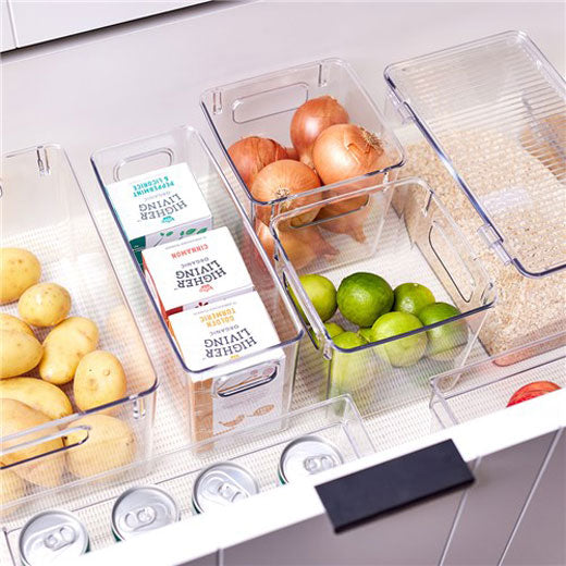 Contenedor Plástico Transparente Grande para Despensa y Refrigerador 28x20x15cm BoxSweden®