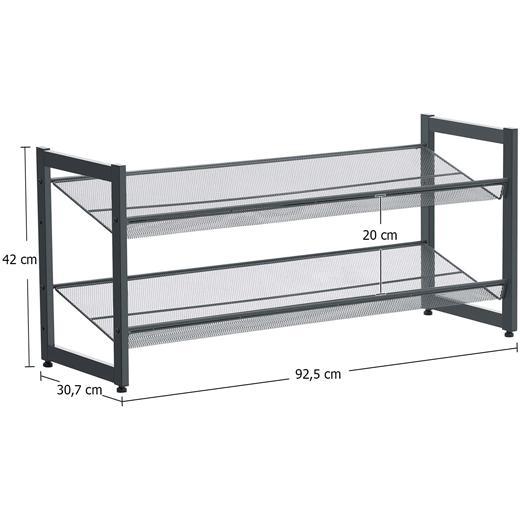 Estante para Zapatos de 2 Niveles Ajustable Gris Oscuro Songmics®