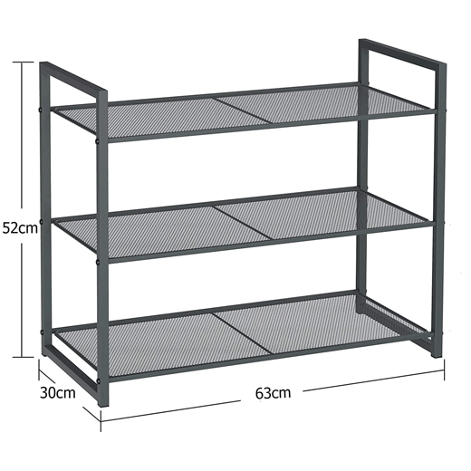 Estante para Zapatos de 3 Niveles Gris Oscuro Songmics®