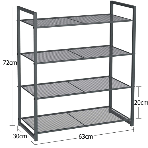 Estante para Zapatos de 4 Niveles Gris Oscuro Songmics®